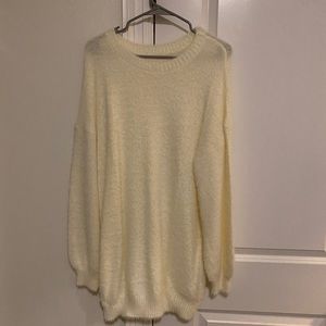 Cream Oversized Sweater Dress